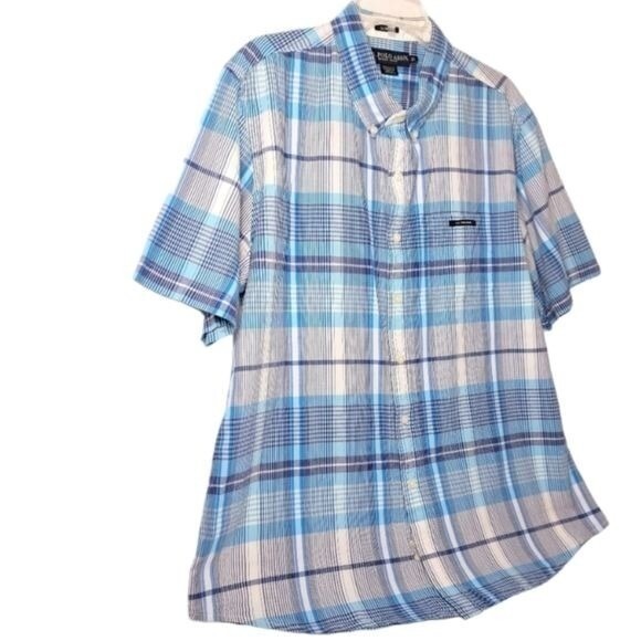 U.S Polo Assn. Men's Baby Blue & White Button Down Collard Shirt Size XL - Picture 2 of 11